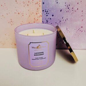 Bath and Body Works/White Barn Lavender Bergamot Scented 3-Wick Candle